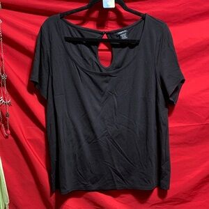#300 size 2 torrid Black Keyhole Short Sleeve Top